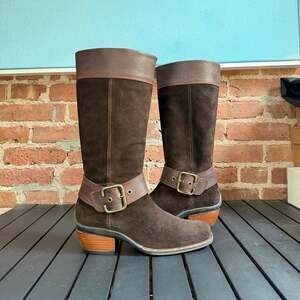 Wolky Suede Tall Harness Moto Boot
